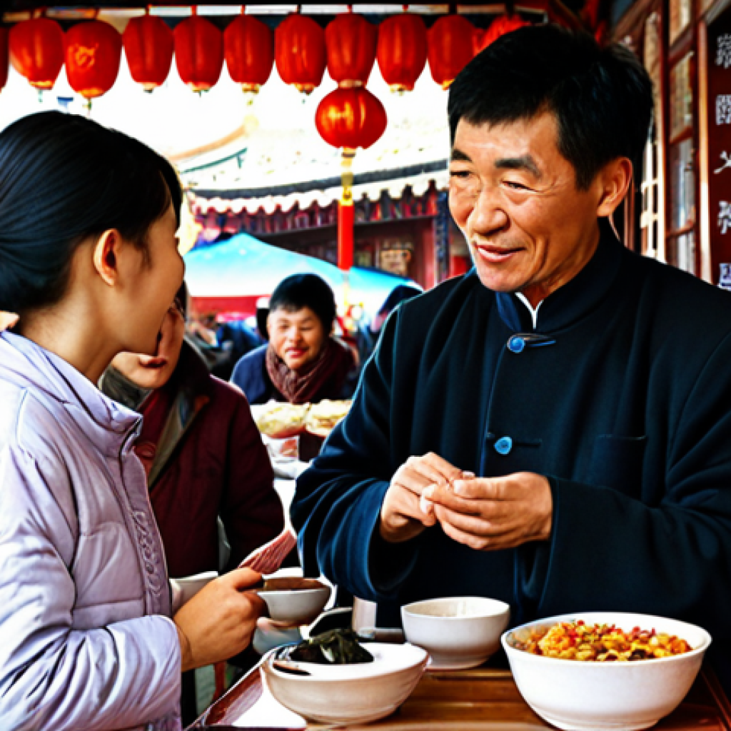 A vibrant scene depicting a Spanish individual (personifying the speaker from Madrid/Buenos Aires) confidently engaging in a lively conversation in a bustling, authentic Chinese street market or a local café. The atmosphere should be one of genuine cultural exchange and effortless communication, highlighting active listening, natural expression, and understanding of cultural nuances, rather than rote memorization. Subtle visual cues of modern Chinese life and traditional elements blend seamlessly, emphasizing the "living, dynamic" nature of language learning with the new HSK