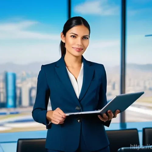 Home 1 HSK 자격증으로 직무 전환 성공 사례 - **Prompt 1: The Global Professional's Passport**
"A confident, elegant Hispanic woman in her ear...